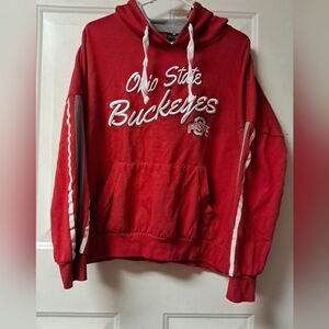Colosseum Womans Large Ohio St. Buckeyes Pullover Hoodie. Scarlet&Gray